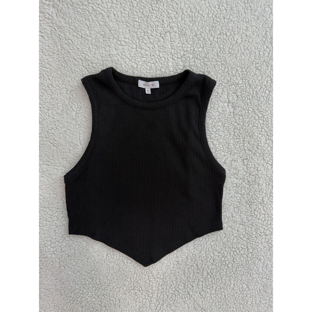 Better Be Ribbed Knit Tank Top Asymmetrical Hemline Women's Size L Layering Top